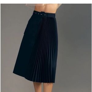 Elegant Navy Pleated Skirt